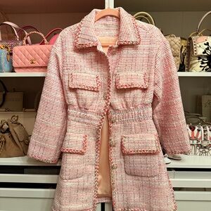 Boutique (JessicaBara) Classic Pink Tweed Women's Coat